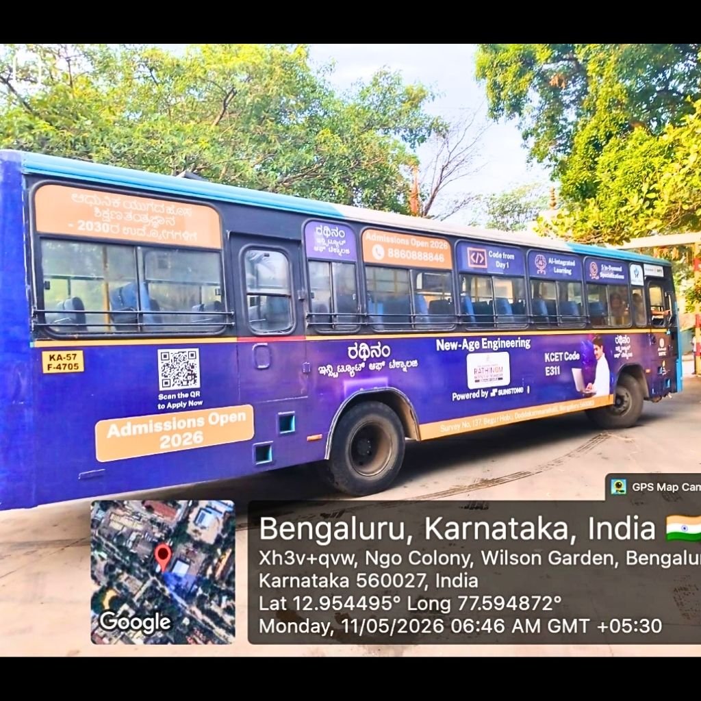 BMTC Bus advertisement for Rathinam Institute (2)