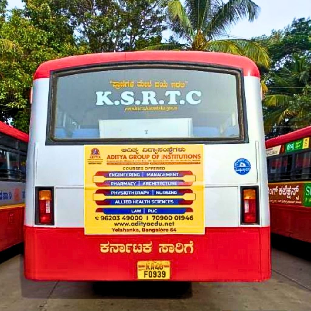 KSRTC Back Panel Bus Advertisement in bangalore for Adithya Groups