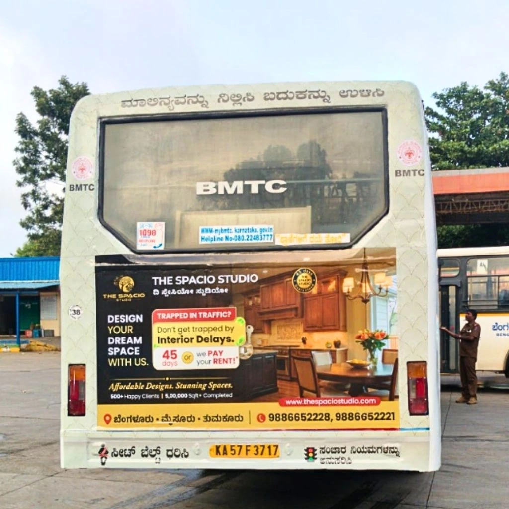 BMTC Bus advertisement for the spacio Studio back side