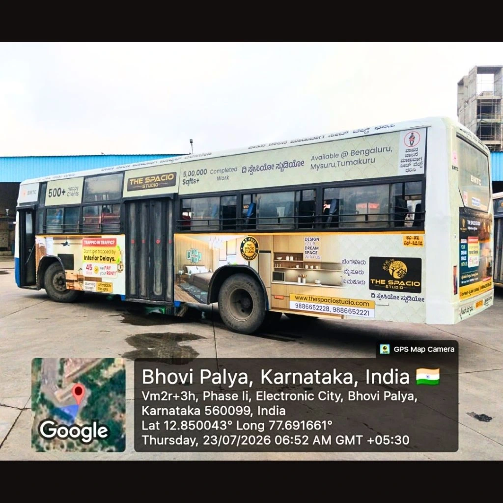 BMTC Bus advertisement for the spacio Studio left side